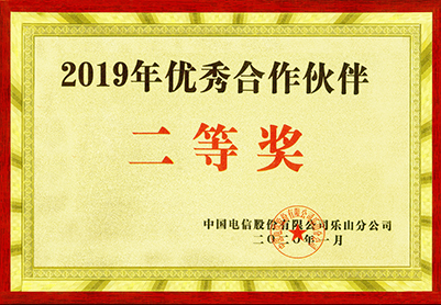 2019年優(yōu)秀合作伙伴二等獎(jiǎng)